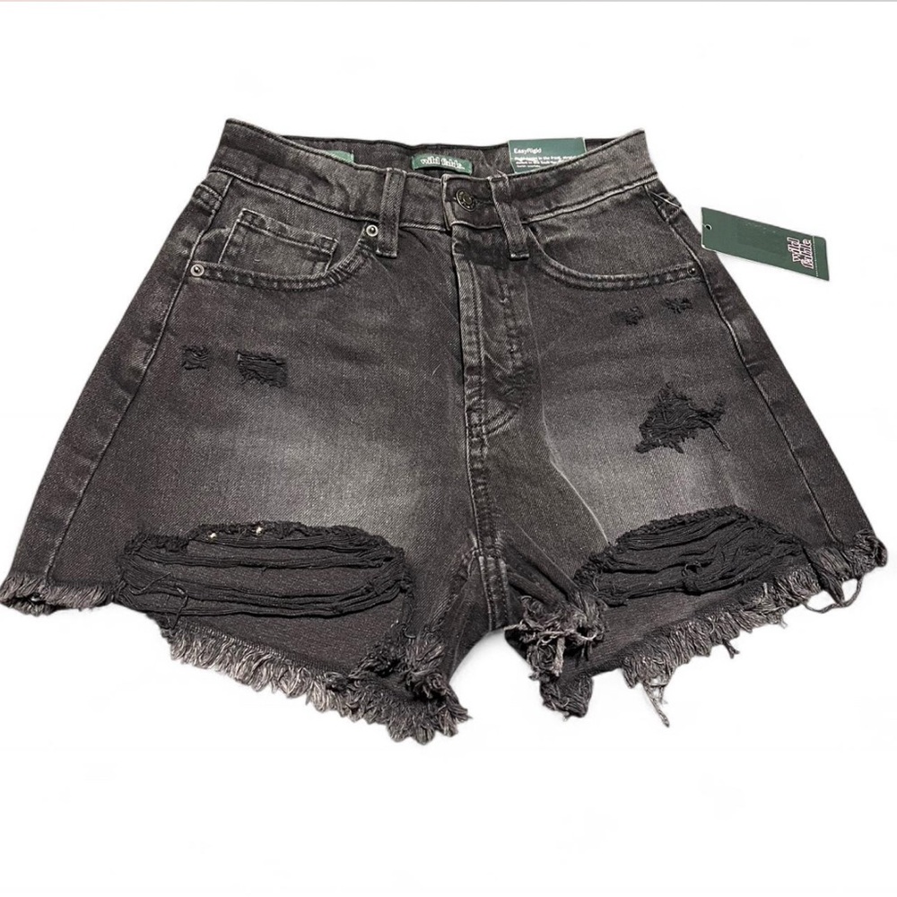 NWT Wild Fable Distressed Black Denim Shorts Size 00